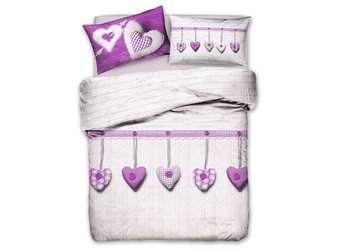 completo lenzuola cuori appesi lilla - lovehome