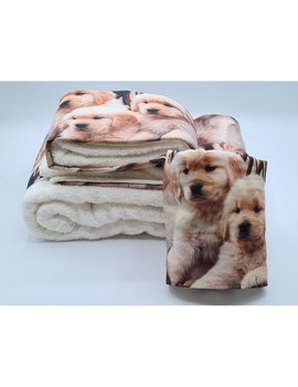 set asciugamani stampa digitale 2 pezzi - 3 pezzi disegno cani e gatti -  lovehome