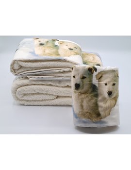 set asciugamani stampa digitale 2 pezzi - 3 pezzi disegno cuccioli -  lovehome